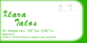 klara talos business card